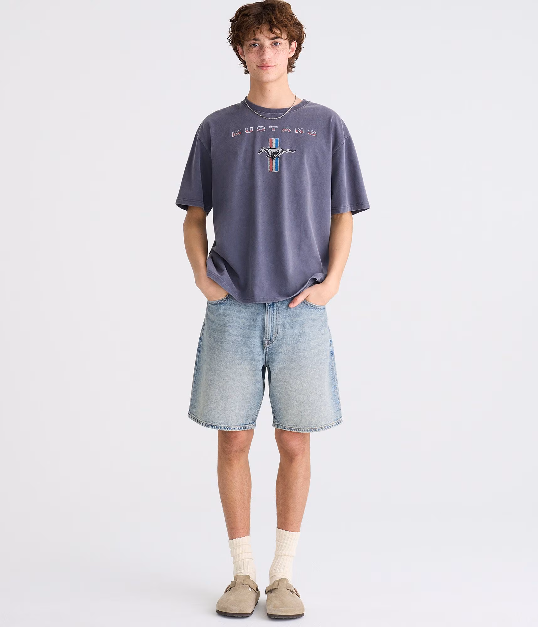 Baggy Denim Shorts 9" medium wash