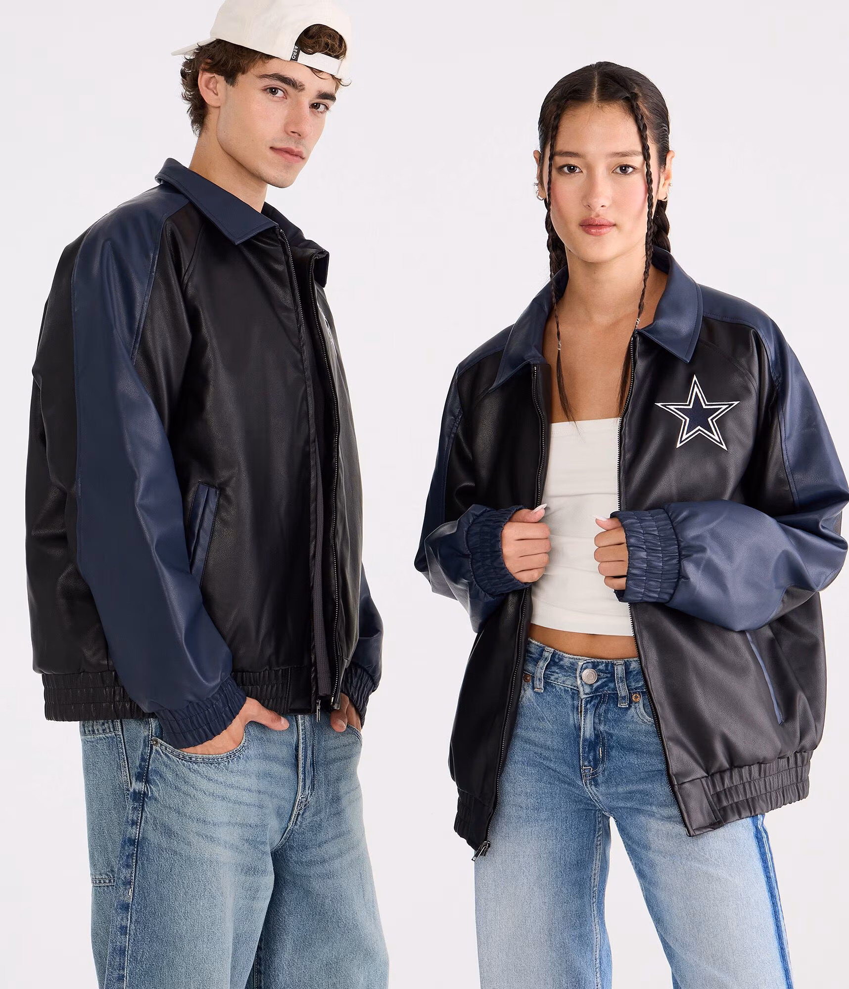 Dallas Cowboys Faux Leather Full-Zip Jacket black