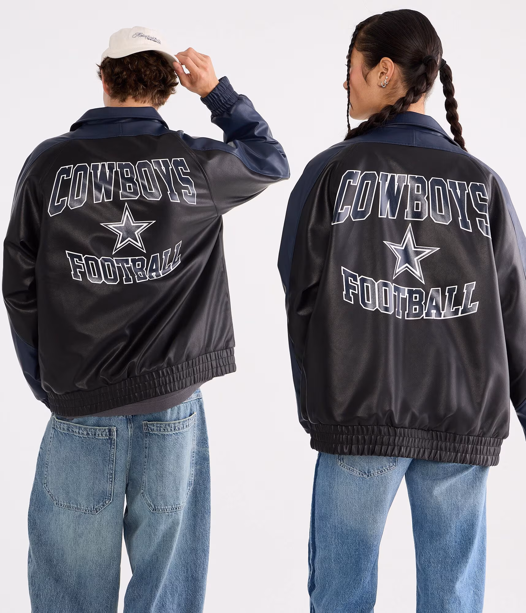 Dallas Cowboys Faux Leather Full-Zip Jacket black